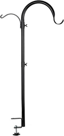 WOSIBO Three Span Deck Hook, 37 Inches Deck Bird Feeder Pole, Hanging Baskets Porch Multi-Hook for Deck Kit with Three Branches for Plant Hangers, Lanterns, Wind Chimes and More by GreenHaven Gardens