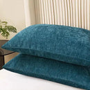 CaliTime Throw Pillow Covers Decorative 20 X 26 Inches Pack of 2 Cozy Chenille Standard Pillow Shams Cases for Couch Sofa Bed Living Room Home Ocean Blue by CozyNest Decor
