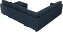 HONBAY Sectional Sleeper Sofa with Pull Out Bed U-Shape Sectional Couch Sleeper Bed with Storage Chaise Lounge Living Room 6 Seater Sectional Sofa Bed,Velvet Dark Blue by CozyNest Decor
