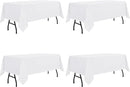 sancua 4 Pack White Tablecloth 60 x 84 Inch, Rectangle Table Cloth for 4ft Tables - Stain and Wrinkle Resistant Washable Polyester Table Cover for Dining Wedding Banquet Party Buffet Restaurant by CozyNest Decor