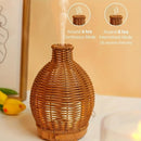 Aromatherapy Essential Oil Diffuser Rattan Woven Aroma Diffuser with Warm Light 80ML Cool Mist Humidifier Waterless Auto Shut-off for Home,Baby Bedroom,Office by TinyTreasures Baby Boutique