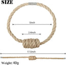 Fenghuangwu 2Pack Magnetic Jute Curtain Tiebacks – Bohemian Style Handmade Woven Tie-Backs for Drapes,Elegant Exquisite Knot Holdbacks,Outdoor Boho & Modern Home Decor by CozyNest Decor