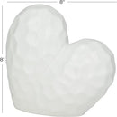 Deco 79 Porcelain Ceramic Heart Decorative Sculpture Dimensional Angled Origami Inspired Home Decor Statue, Accent Figurine 8" x 3" x 8", White by CozyNest Decor