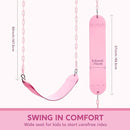 TURFEE Heavy Duty Swing Seat Pink Color with 66” Chain, Swing Set Accessories Replacement with Snap Hooks for Kids Outdoor Play Playground by GreenHaven Gardens