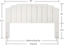 24KF White Teddy Fabric Tufted King Upholstered Headboard, Modern Vertical Channel Design California King Headboard with Stepped Silhouette Top Edge,6026-K-Teddy White by CozyNest Decor