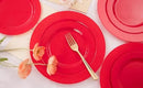 FLOWERCAT 60PCS Red Plastic Plates - Heavy Duty Red Plates Disposable for Party - Include 30PCS 10.25inch and 30PCS 7.5inch for 30 guests Party & Christmas & New Year by CozyNest Decor