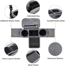 Universal Stroller Organizer with Insulated Cup Holder, Detachable Phone Bag, Shoulder Strap – Fits All Stroller Types, Keeps Drinks Hot/Cold (Grey) by TinyTreasures Baby Boutique