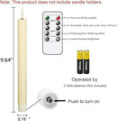 GenSwin Flameless Ivory Taper Candles Flickering with 10-Key Remote, Battery Operated Led Warm 3D Wick Light Window Candles Real Wax Pack of 6, Christmas Home Wedding Decor(0.78 X 9.64 Inch) by CozyNest Decor