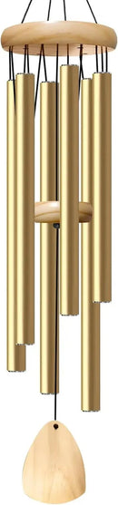 Large Aluminium Wind Chimes 37 Inches to Create a Zen Atmosphere Suitable for Outdoor, Garden, Patio Decoration. Classic Wind Chimes with Wind Catcher as a Gift for Unisex(Light Golden) by CozyNest Decor