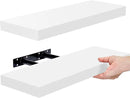 Sorbus Floating Shelves for Wall, Bathroom Shelves Wall Mounted for Kitchen, Bedroom, Bathroom Storage Over Toilet, Hanging Book Shelf for Wall Home Decor Living Room (White, 2 Pack) by CozyNest Decor