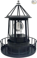 LED Solar Powered Lighthouse, 360 Degree Rotating Lamp, IP65 Waterproof LED Solar Lighthouse Garden Yard Outdoor Decor by GreenHaven Gardens