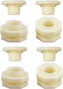 1" Female ABS Bulkhead Fitting, Plastic Water Tank Connector Adapter Fitting with Plugs for Outdoor rain Barrel Garden Hose Adapter Spigot kit Water Tank Gallon Drain Bucket(Set of 4) by GreenHaven Gardens