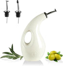 Sweejar Ceramic Olive Oil Dispenser Bottle,24 Oz Opaque Cruet Protects EVOO Oil to Reduce Oxidation, Suitable for Storage Vinegar, Coffee Syrups, Liquids (Beige) by CozyNest Decor