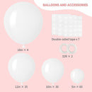 RUBFAC 129pcs White Balloons Different Sizes 18 12 10 5 Inch for Garland Arch,Party Latex Balloons for Birthday Party Wedding Anniversary Baby Shower Party Decoration by TinyTreasures Baby Boutique