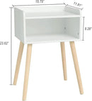 MaxSmeo White Nightstand, Small Bed Side Table for Small Spaces,Mid Century Modern Nightstand End Table with Storage and Solid Wood Legs for Bedroom Living Room(White) by CozyNest Decor