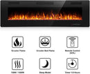 Antarctic Star 42 Inch Electric Fireplace in-Wall Recessed and Wall Mounted, Fireplace Heater and Linear Fireplace with Multicolor Flame, Timer, 750/1500W Control by Touch Panel & Remote by CozyNest Decor
