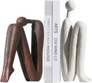 Decorative Bookends for Heavy Books, Thinker Statue Book Holders for Shelves & Office Desk, Abstract Decor Aesthetic Book Ends Stoppers, Modern Bookshelf Decoration by CozyNest Decor