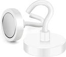 MIKEDE Strong Magnetic Hooks, 110Lbs Heavy Duty Magnetic Hooks for Cruise, Neodymium Earth Magnets with Hooks for Hanging, Super Metal Magnetic Hanger for Grill, Storage (White,10 Pack) by CozyNest Decor