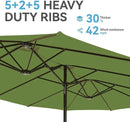 GREEN PARTY 15 ft Rectangle Patio Umbrella with Base Included, Double-Sided Table Umbrella with Crank, Large Outdoor Umbrellas for Patio Poolside Garden Backyard, Lime Green by GreenHaven Gardens
