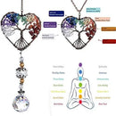 H&D HYALINE & DORA Suncatcher Window Hanging Tree of Life Heart Shaped Crystal Ball Prism Drop Pendant by GreenHaven Gardens