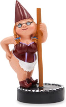 Pole Dancing Gnome Statue, Resin Garden Gnome Statues, Funny Outdoor Gnome Figure, Creative Garden Spring Decoration, Pole Dance Garden Gnome, Spring Garden Statue, Dancing Lady Gnome Statue (Red) by GreenHaven Gardens
