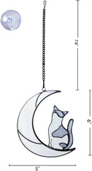 Gray and White Cat Memorial Gifts Loss of Cat British Shorthair Stained Glass Cat Suncatcher Cat Died Sympathy Gifts for Cat Lovers Cat Loss Sympathy Gift by GreenHaven Gardens
