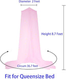 BCBYou Bed Canopy Mosquito Net with Fluorescent Stars Glow in Dark for Baby, Kids, and Adults, for Cover The Baby Crib, Kid Bed, Girls Bed Or Full Size Bed (Pink) by TinyTreasures Baby Boutique