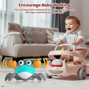 Crawling Crab Baby Toy - Infant Tummy Time Crab 3 4 5 6 7 8 9 10 11 12 Crab Toys for Babies Boy 3-6 6-12 Learning Crawl 9-12 12-18 36 Months Walking Toddler Development Birthday Gifts with Dancing by TinyTreasures Baby Boutique