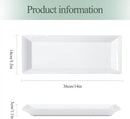 Rectangular Ceramic Serving Platters Set of 4, 14 inch Large Porcelain Serving Plates, White Appetizer Trays, Dishwasher Safe Plates for Steak, Charcuterie, Thanksgiving Turkey, Desserts by CozyNest Decor