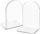 Lulonpon 2 Pieces Book Ends, Bookend, Books Ends for Shelves, Books Ends for Heavy Books, Clear Bookends, Acrylic Bookends for School, Library,Desktop Organizer and Book Shelves by CozyNest Decor