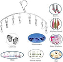 Portable Stainless Steel Clothes Pins Heavy Duty Laundry Drip Hanger with 8 Clips Hanging Drying Rack Closet Organizer by TinyTreasures Baby Boutique