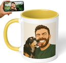Personalized Coffee Mug, Custom Drawing Portrait Gift, Funny Customized Coffee Gift for Men & Women, Custom Mugs with Pictures, Yellow 11oz Customized Ceramic Tea Cup by TinyTreasures Baby Boutique