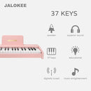 Kids Piano Keyboard, Digital Piano for Kids, Music Educational Instrument Toy, Wood Toy for 3+ Girls and Boys (Pink, 37 Keys) by TinyTreasures Baby Boutique