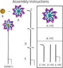 DREAMYSOUL Wind Spinners Outdoor, 9.6" Dia*40" H Metal Garden Pinwheels, Kinetic Wind Spinners for Yard and Garden Lawn Art Decor (Purple) by GreenHaven Gardens