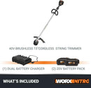Worx Nitro 40V 15" Cordless String Trimmer with Brushless Motor, Powerful Grass Trimmer with Dual-Exit Bump-Feed Head, Lightweight Weed Trimmer Easy-Load Spool Head – Batteries & Charger Included by GreenHaven Gardens