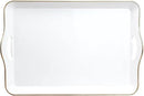 Spsyrine White Decorative Serving Tray with Handles, Elegant Plastic Coffee Table Tray for Ottoman, Living Room, Home Decor by CozyNest Decor