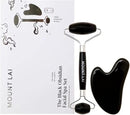 Mount Lai Obsidian Gua Sha Facial Tools, Black Obsidian Gua Sha Facial Tools Set and Roller, Guasha Tool for Face to Relieve Muscle Tension and Reduce Puffiness, Anti Aging Skin Care Sets for Women by CozyNest Decor