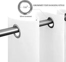 Easy-Going Curtains for Bedroom, Solid Thermal Insulated Grommet and Noise Reduction Window Drapes, Room Darkening Curtains for Living Room, 2 Panels (52x84 in,White) by CozyNest Decor