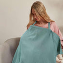 Muslin Nursing Cover for Breastfeeding, Privacy Breathable Breastfeeding Cover with Arch Neckline for Mom, 100% Cotton Nursing Apron, Green by TinyTreasures Baby Boutique
