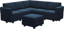 Belffin Modular Sectional Sofa with Storage Seats Velvet L Shaped Corner Couch Convertible Sectional Sofa with Chaise (Blue, L Shape-1)… by CozyNest Decor