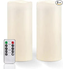 Homemory 10" x 4" Large Waterproof Outdoor Flameless Candles with Remote Control and Timer, Battery Operated Flickering LED Pillar Candles for Outdoor Larterns, Porch, Long Lasting, Set of 2 by CozyNest Decor