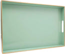 Spsyrine Green Decorative Serving Tray with Handles, Elegant Plastic Coffee Table Tray for Ottoman, Living Room, Home Decor 15.6" X 10.2" by CozyNest Decor