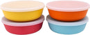 WeeSprout Bamboo Kids Bowls with Lids, Set of Four 15 oz Kid-Sized Bamboo Bowls, Bamboo Kid Bowls with Lids for Leftovers, Dishwasher Safe (Blue, Yellow, Orange, & Red) by TinyTreasures Baby Boutique