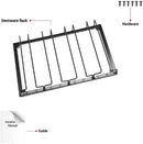 Wine Glass Rack Under Cabinet - Stemware Holder Metal Wine Glass Organizer Glasses Storage Hanger for Bar Kitchen Black 4 Rows by CozyNest Decor