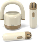 EWA Portable Mini Metal Karaoke Machine, Bluetooth Karaoke Speaker with 2 Wireless Microphones, Ideal Gifts for Girls Boys Family Home Party Birthday Christmas Toys Gifts-(Beige) by TinyTreasures Baby Boutique