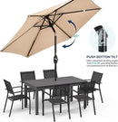 Aok Garden 7.5 ft Patio Umbrella Outdoor Market Umbrella Tilt Button and Crank 6 Ribs for Deck Lawn Pool& Backyard by GreenHaven Gardens