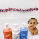 Dabble & Dollop USA Bundle, 3-in-1 Natural Bubble Bath, Body Wash & Shampoo for Kids, USA-Made, Paraben & Sulfate Free, Vegan, Tear-Free, Strawberry, Vanilla & Blueberry (Set of 3) by TinyTreasures Baby Boutique