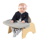 7" H Wooden Stackable Feeding Chair with Removable Tray and 3 Point Harness, Suitable for 12-18 Months Babies Dining & Studying Needs [Fully Assembled] by TinyTreasures Baby Boutique
