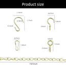 197 Inch Gold Hanging Baskets - Adjustable Length, Brass Decorative Metal Chain with A Great Assortment of Hooks for Hanging Bird Feeders Planters Baskets Billboards Ornaments, Chain Hooks DIY by GreenHaven Gardens