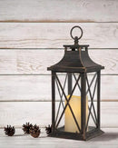 YAKii 14" Decorative Candle Lantern LED Flameless Candle Timer, Plastic LED Candle & Holder, Indoor & Outdoor Hanging Lights,Christmas Day Decoration Pack of 6 (Antique Copper Brushed) by CozyNest Decor